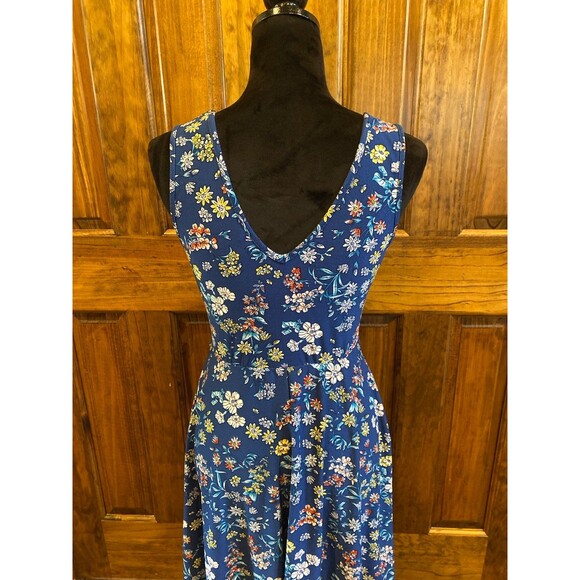 Candies Summer Dress Size  Small Navy Blue Mini Wrap Style V Neck & Back Flare - Picture 10 of 10